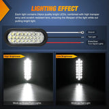 Nilight 6 Inch Oval White Red 24Leds Trailer Tail Lights 4Pcs, view 3