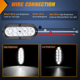 Nilight 6 Inch Oval White Upgrade LED Trailer Tail Lights (4PCS), view 4
