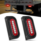Nilight 6Inch Red White Oval Tail Light w/ Mounting Bracket (Pair), view 2