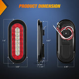 Nilight 6Inch Red White Oval Tail Light w/ Mounting Bracket (Pair), view 3