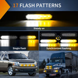 Nilight 6LED Amber White Surface Mount Flashing Emergency Strobe lights 4 PCS, view 3