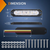 Nilight 6LED Amber White Surface Mount Flashing Emergency Strobe lights 4 PCS, view 4