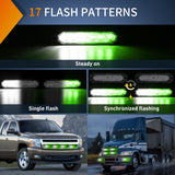 Nilight 6LED Green White Surface Mount Flashing Emergency Strobe lights 4 PCS, view 3