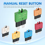 Nilight 6PCS Circuit Breaker Manual Resettable Fuse Assortment Kit 12V-32V Low Profile ATO ATC Standard Regular 5A 10A 15A 20A 25A 30A Blade Fuses for Automotive Cars Trucks SUV Boat, view 3