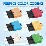 Nilight 6PCS Circuit Breaker Manual Resettable Fuse Assortment Kit 12V-32V Low Profile ATO ATC Standard Regular 5A 10A 15A 20A 25A 30A Blade Fuses for Automotive Cars Trucks SUV Boat, view 5