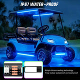 Nilight 6PCS Golf Cart RGB LED Underglow Light Strips Kit APP & Remote | Multi-Mode Neon Accent Lighting Lamp Sound Active Music Sync IP67 Waterproof 12V-66V Input for EZGO Yamaha Club Car, view 4