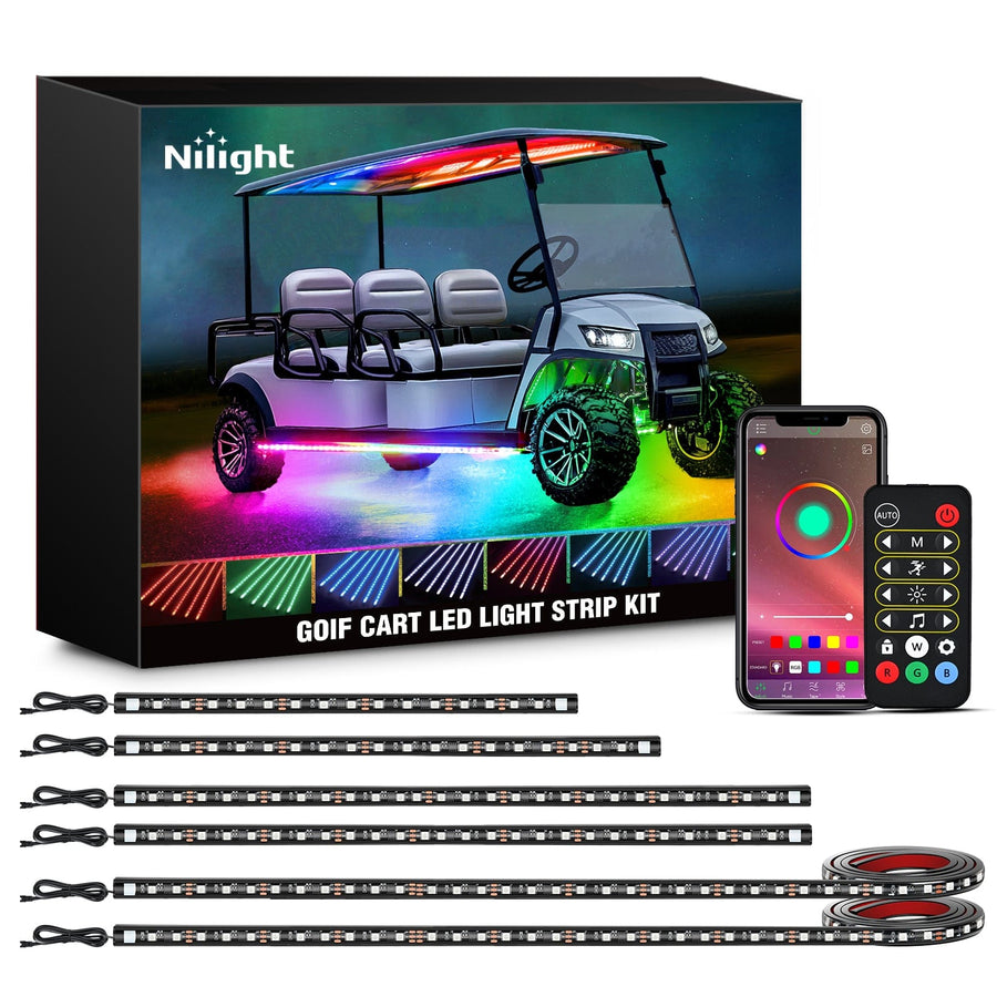 Nilight 6Pcs Golf Cart Underglow Light Kit for EZGO Yamaha Club Car