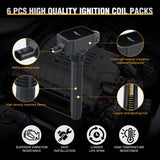 Nilight 6pcs Ignition Coil Pack UF648 Fit for Jeep Dodge Chrysler 2011 2012 2013 2014 2015 2016 Grand Cherokee Wrangler Town&Country Avenge Challenger Charger Durango RAM1500 V6 3.6L, view 2