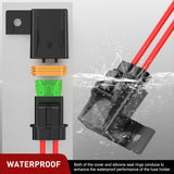 Nilight 6pcs Inline Fuse Holder 12AWG Waterproof ATC/ATO Blade Holder 20A 30A 40A Regular Heavy Duty in Line w/Cover Fits 1A to 30A Fuses for 12V Automotive Vehicles, view 5
