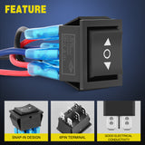 Nilight 6Pin Momentary Polarity Reverse Switch On Off On DPDT 3 Position 20A 12VDC 125VAC Motor Control Automatic Reset for Boat Automotive RV Jack Power Toggle w/Jumper Wire, view 5