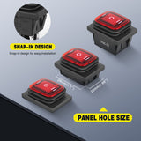 Nilight 6Pin On Off On Rocker Switch 2PCS Red LED Lighted IP67 Waterproof DPDT 3 Position Latching 20A 12VDC 125VAC Motor Toggle for Car Boat Automotive Vehicles, view 3