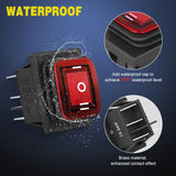 Nilight 6Pin On Off On Rocker Switch 2PCS Red LED Lighted IP67 Waterproof DPDT 3 Position Latching 20A 12VDC 125VAC Motor Toggle for Car Boat Automotive Vehicles, view 4