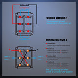 Nilight 6Pin On Off On Rocker Switch 2PCS Red LED Lighted IP67 Waterproof DPDT 3 Position Latching 20A 12VDC 125VAC Motor Toggle for Car Boat Automotive Vehicles, view 5