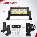 Nilight 7.5 Inch 36 W LED Light Bar with Yellow Black Covers | Spot Lighting for Work Backup Off Road Driving Fog Lamp on Motorcycle Van Camper Pickup Golf Cart ATV UTV SUV Truck Boat 4x4, view 2