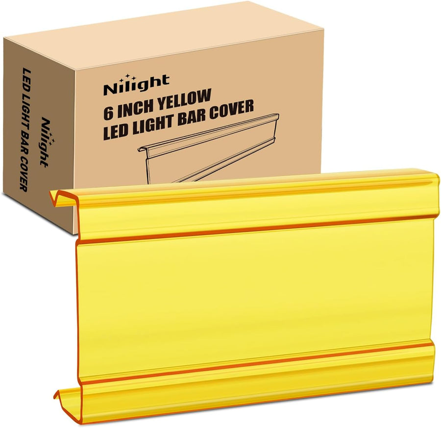 Nilight 7.5 Inch 36 W Spot LED Light Bar Yellow Cover | Protective Durable Polycarbonate Lens, Waterproof Dustproof Scratch-Proof for Double Row Side-Mounted Bumper Driving Fog Lamp