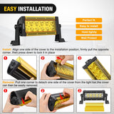 Nilight 7.5 Inch 36 W Spot LED Light Bar Yellow Cover | Protective Durable Polycarbonate Lens, Waterproof Dustproof Scratch-Proof for Double Row Side-Mounted Bumper Driving Fog Lamp, view 5