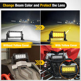 Nilight 7.5 Inch 36 W Spot LED Light Bar Yellow Cover | Protective Durable Polycarbonate Lens, Waterproof Dustproof Scratch-Proof for Double Row Side-Mounted Bumper Driving Fog Lamp, view 6