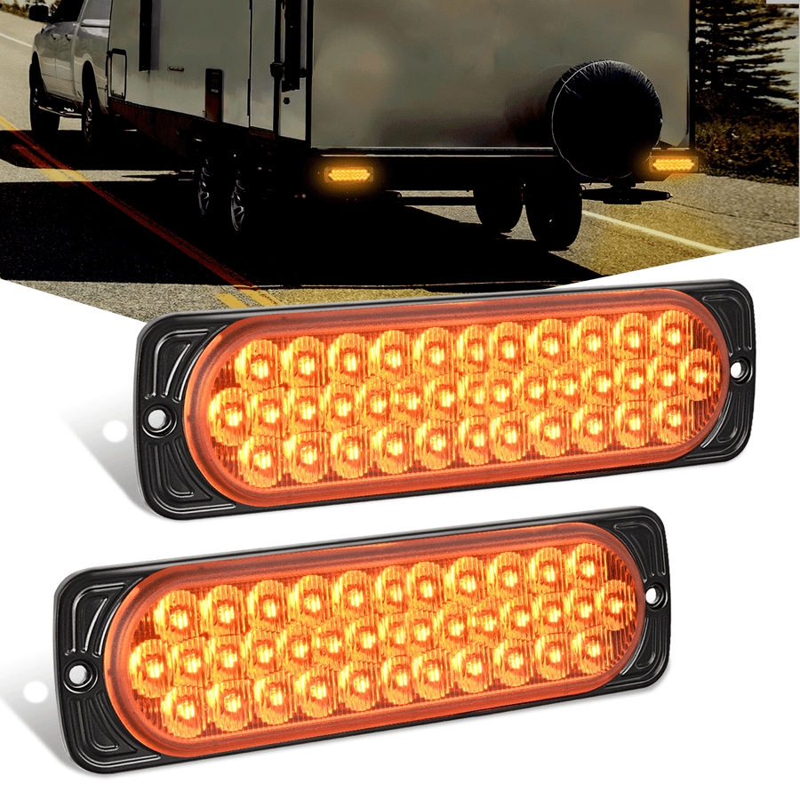 Nilight 7.5 Inch Aluminum Housing Tail Light 2 PCS 36 LED Amber Left Right Turn Signals Marker Light