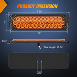 Nilight 7.5 Inch Aluminum Housing Tail Light 2 PCS 36 LED Amber Left Right Turn Signals Marker Light, view 2