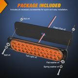 Nilight 7.5 Inch Aluminum Housing Tail Light 2 PCS 36 LED Amber Left Right Turn Signals Marker Light, view 6