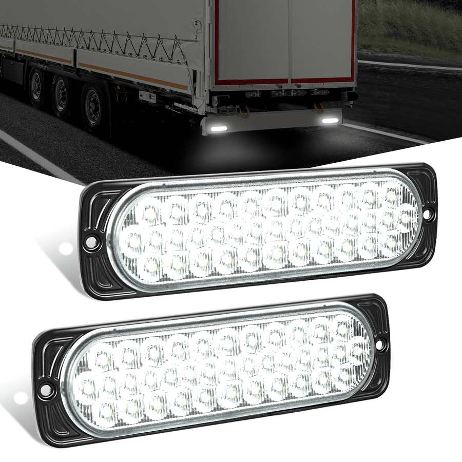 Nilight 7.5 Inch Aluminum Housing Tail Light 2 PCS 36 LED White Back Up Reverse Marker Light