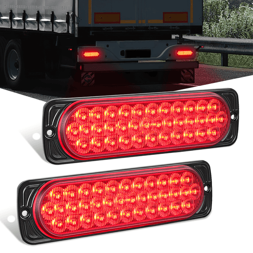 Nilight 7.5 Inch Aluminum Housing Tail Light 2 PCS 36LED Red Running Brake Turn Signals Marker Light