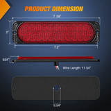 Nilight 7.5 Inch Aluminum Housing Tail Light 2 PCS 36LED Red Running Brake Turn Signals Marker Light, view 2