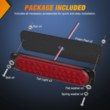 Nilight 7.5 Inch Aluminum Housing Tail Light 2 PCS 36LED Red Running Brake Turn Signals Marker Light, view 6