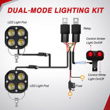 Nilight 7/8 Inch Handlebar LED Light Pods 3 Inch White Amber Dual Color | 2 PCS 40 W Spot Beam Driving Fog Auxiliary Offroad Lamp with 16AWG Wiring Harness Kit for 12V Motorcycle Motorbike Dirt Bike, view 6