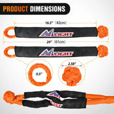 Nilight 7/8Inch x 20FT Kinetic Recovery Rope & 2PCS 1/2in x 24in Soft Shackle, view 2