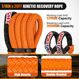 Nilight 7/8Inch x 20FT Kinetic Recovery Rope & 2PCS 1/2in x 24in Soft Shackle, view 3