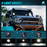 Nilight 7 Inch LED Offroad Driving Lights High Low Beam 2 PCS 80W Round White Light Side Shooter Spot Flood Fog Light Pod w/ 16 AWG DT Connector Wiring Harness Kit for Jeep Truck ATV UTV SUV, view 5