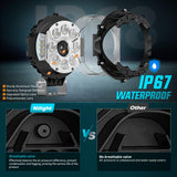 Nilight 7 Inch LED Offroad Driving Lights High Low Beam 2 PCS 80W Round White Light Side Shooter Spot Flood Fog Light Pod w/ 16 AWG DT Connector Wiring Harness Kit for Jeep Truck ATV UTV SUV, view 6