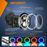 Nilight 7 Inch RGB LED Headlight and 4 Inchs Fog Light w/Turn Signal APP Remote Control Round Headlights Compatible with 2007 2008 2009 2010 2011 2012 2013 2014 2015 2016 2017 2018 Wrangler JK JKU, view 2