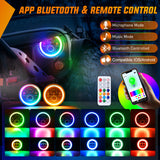 Nilight 7-Inch RGB LED Headlights with Amber Turn Signal, Remote Control, High/Low Beam, Compatible with Jeep Wrangler JK JKU 2007–2015, view 3