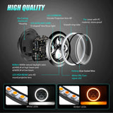 Nilight 7 Inch Round LED Halo Headlights and 4 IN Fog Lights w/Turn Signal Amber White DRL High Low Beam Compatible with 2007 2008 2009 2010 2011 2012 2013 2014 2015 2016 2017 2018 Wrangler JK JKU, view 2