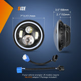Nilight 7 Inch Round LED Halo Headlights w/Turn Signal Amber Light Blue DRL High Low Beam 7Inch Headlight Compatible with 2007 2008 2009 2010 2011 2012 2013 2014 2015 2016 2017 2018 Wrangler JK JKU, view 5