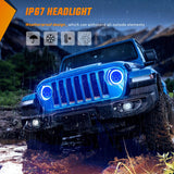 Nilight 7 Inch Round LED Halo Headlights w/Turn Signal Amber Light Blue DRL High Low Beam 7Inch Headlight Compatible with 2007 2008 2009 2010 2011 2012 2013 2014 2015 2016 2017 2018 Wrangler JK JKU, view 6