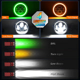 Nilight 7 Inch Round LED Halo Headlights w/Turn Signal Amber Light Green DRL High Low Beam 7 Inch Headlight Compatible with 2007 2008 2009 2010 2011 2012 2013 2014 2015 2016 2017 2018 Wrangler JK JKU, view 3