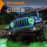 Nilight 7 Inch Round LED Halo Headlights w/Turn Signal Amber Light Green DRL High Low Beam 7 Inch Headlight Compatible with 2007 2008 2009 2010 2011 2012 2013 2014 2015 2016 2017 2018 Wrangler JK JKU, view 6
