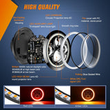 Nilight 7 Inch Round LED Halo Headlights w/Turn Signal Amber Light Red DRL High Low Beam 7 Inch Headlight Compatible with 2007 2008 2009 2010 2011 2012 2013 2014 2015 2016 2017 2018 Wrangler JK JKU, view 2