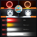 Nilight 7 Inch Round LED Halo Headlights w/Turn Signal Amber Light Red DRL High Low Beam 7 Inch Headlight Compatible with 2007 2008 2009 2010 2011 2012 2013 2014 2015 2016 2017 2018 Wrangler JK JKU, view 3