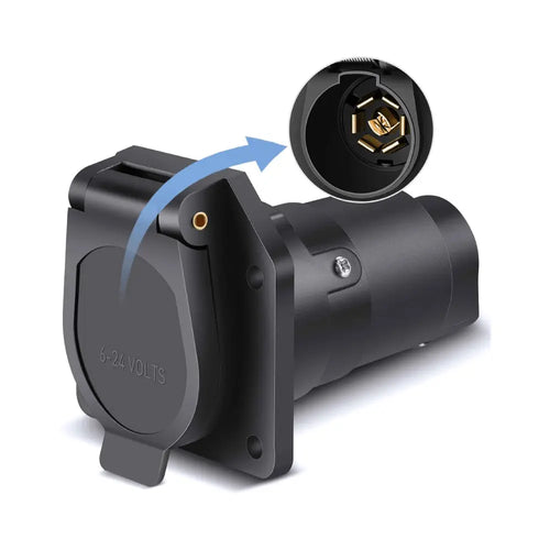 Nilight 7 Pin Male Trailer Round RV Blade Connector Socket