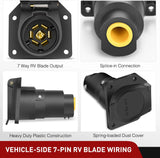 Nilight 7 Pin Male Trailer Round RV Blade Connector Socket, view 4