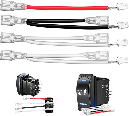 Nilight 2 PCS 7 Pin Rocker Switch Jumper Wires Set for 7Pin Toggle On/Off Rocker Switch Wiring fot Automotive Polaris Ranger RZR ATV Console Switch Install 1 Set Switch Not Included