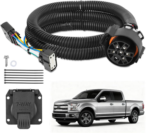 Nilight 7 Pin Trailer Wiring Harness Kit 56413 Vehicle Standard 7 Way Connector Custom for 2015 2016 2017 2018 2019 2020 Ford F-150 Simple Fit Tow Hitch Harness