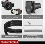 Nilight 7 Pin Trailer Wiring Harness Kit 56413 Vehicle Standard 7 Way Connector Custom for 2015 2016 2017 2018 2019 2020 Ford F-150 Simple Fit Tow Hitch Harness, view 5