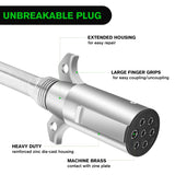 Nilight 7-Way Roumd Plug W/Spring Guard Male Plug, view 6
