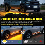 Nilight 70 Inch 216 Leds Running Board Amber White Light Strip (Pair), view 3