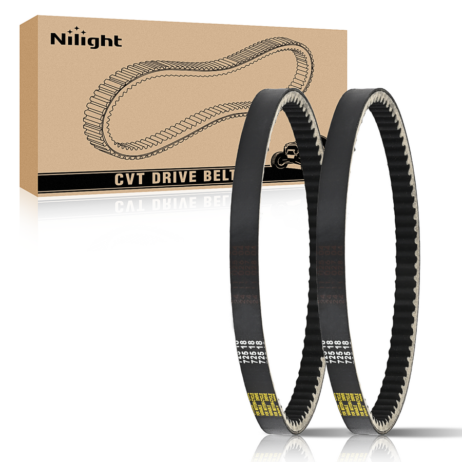 Nilight 725 Go Kart Drive Belt Fit for Hammerhead 80T Mudhead 208R 14704 Trailmaster Mid Karts MB200 XRX Mud Head Go Kart 6.5HP Engine 30 Series Torque Converter Belt Replacement 9.100.018-725, 2 Pack